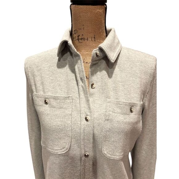 Workshop Republic Women's XS Gray Long Sleeve Button-Up Shirt - Picture 2 of 11